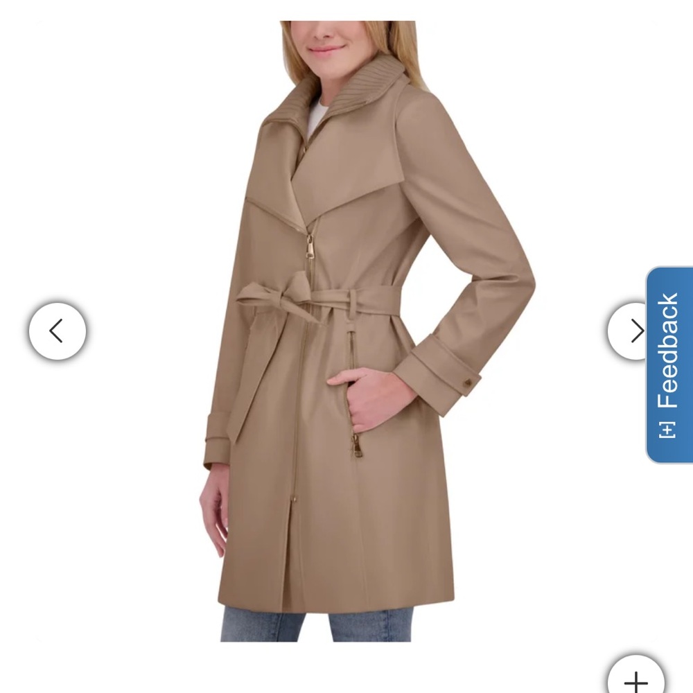 Nwt Halston Classic Tan Trench Coat